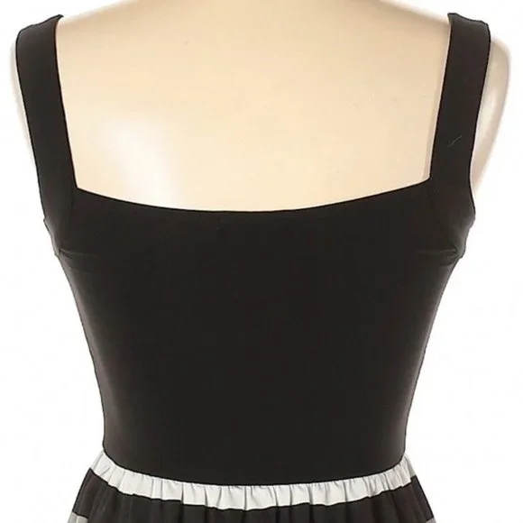 BeBop Black and Gray Striped Mini Apron Dress - Picture 6 of 10